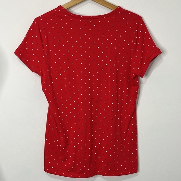 US Polo Set of 3 Polka Dot V-Neck T-Shirts Women's Size Large Red, Blue, Black - Picture 8 of 15